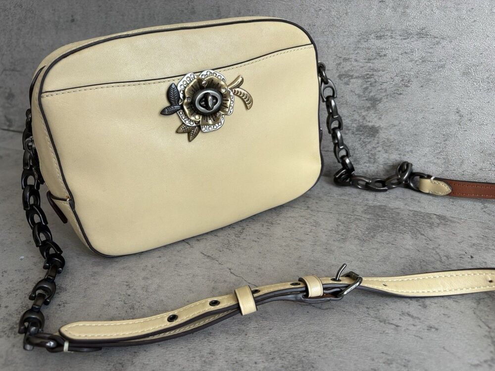 RARE! Coach 1941 Camera Bag w/ Tea Rose C-Chain Strap Leather Crossbody 29094